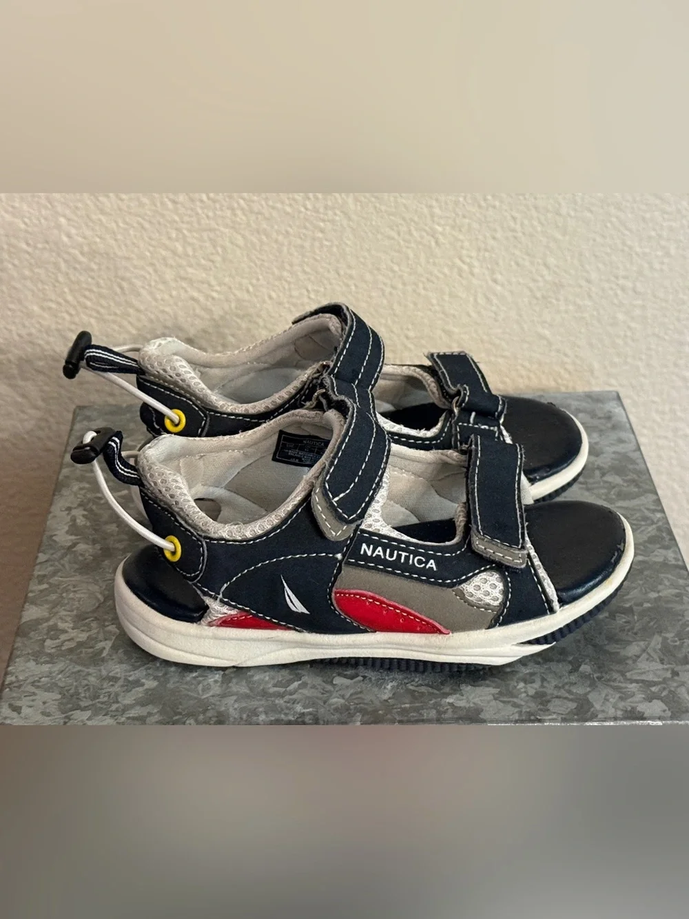 Nautica Kids' Navy and Red Sport Sandals, Size 11
